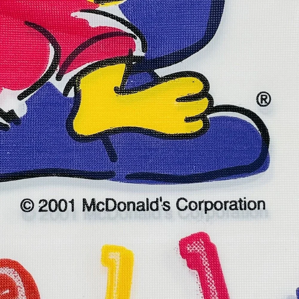 7 McDonald's Grimace Ronald Hamburglar Birdie Restaurant Plastic Bib Vintage Lot